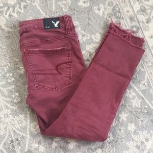 Maroon American Eagle Jeggings